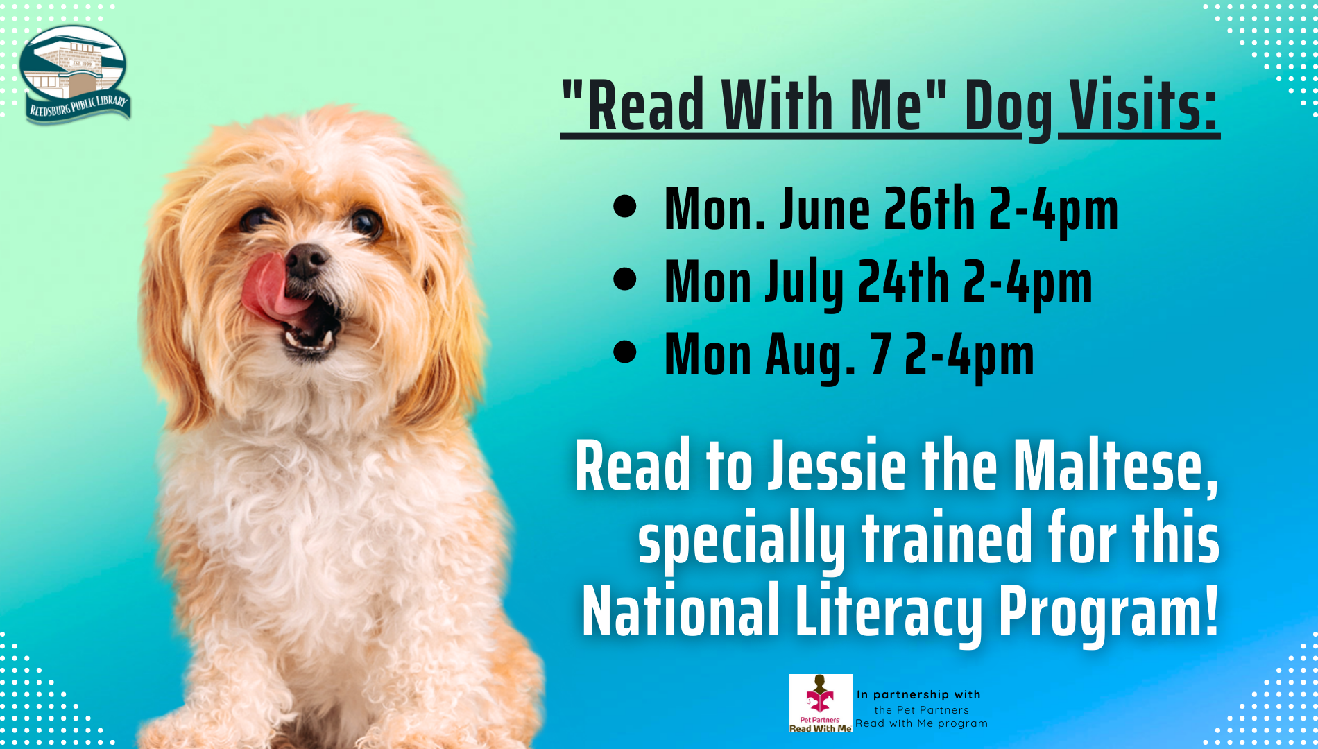 Jessie the Maltese is this year's Read With Me dog!