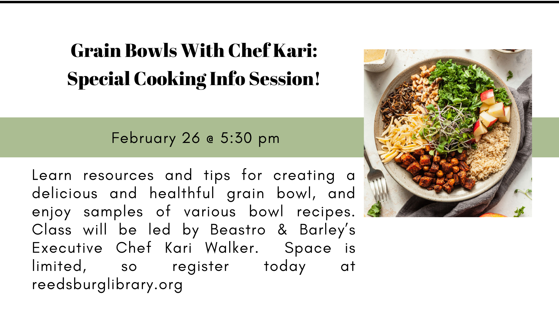 Grain Bowls with Chef Kari
