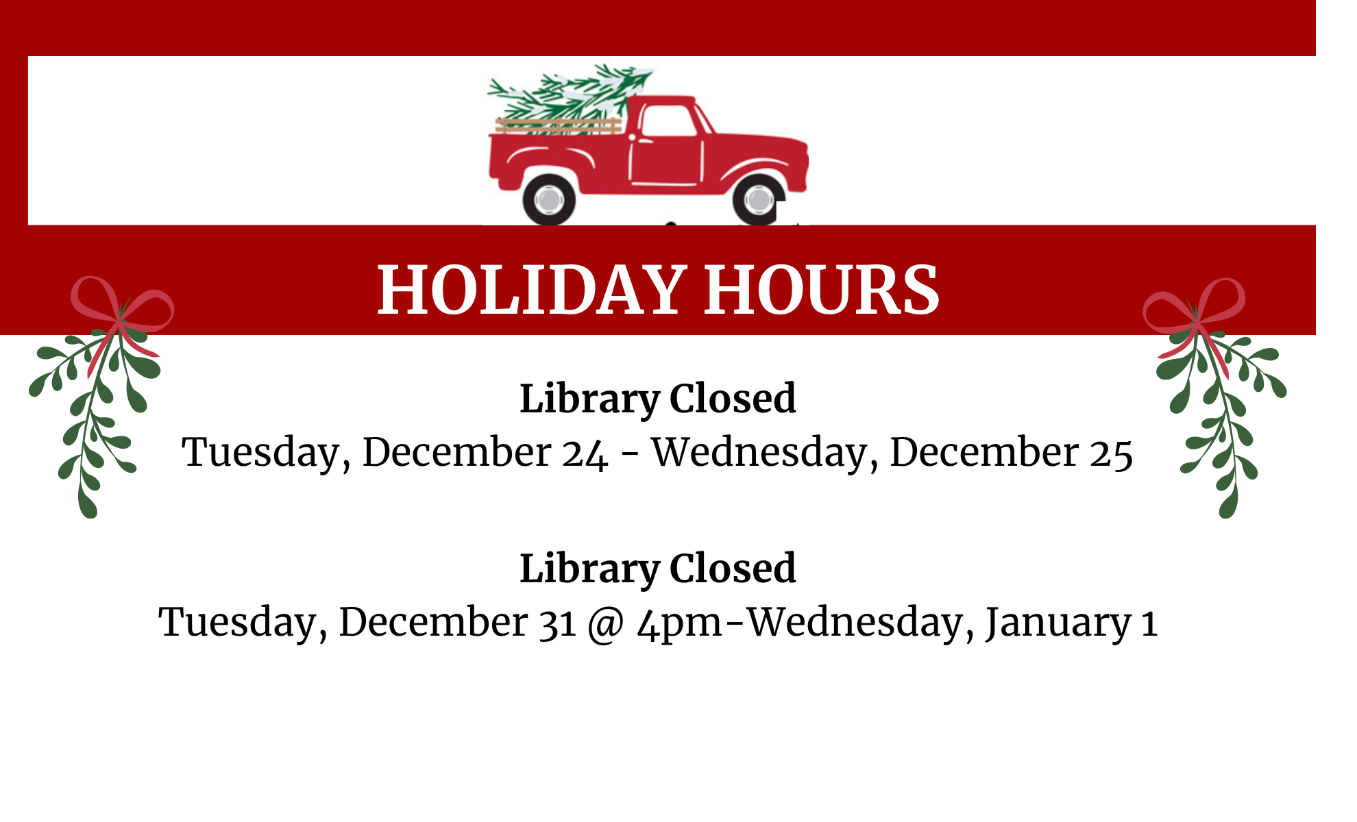 Holiday Hours