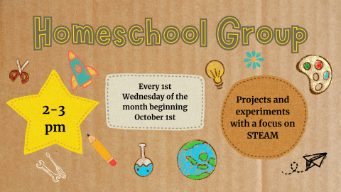 Homeschool Group meets the 1st Wednesday of each month 2-3pm