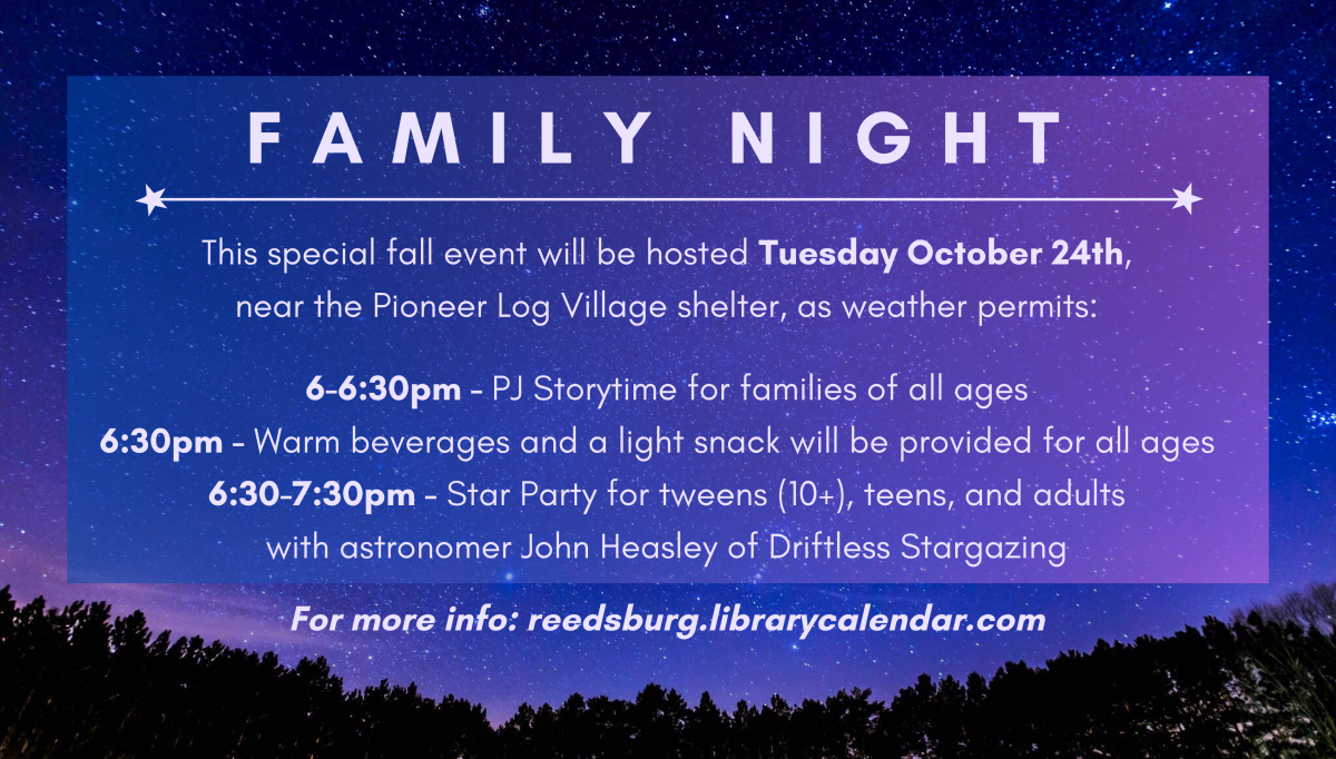 Storytime for families of all ages @ 6pm; Star Party for Tweens, Teens, and Adults @ 6:30!