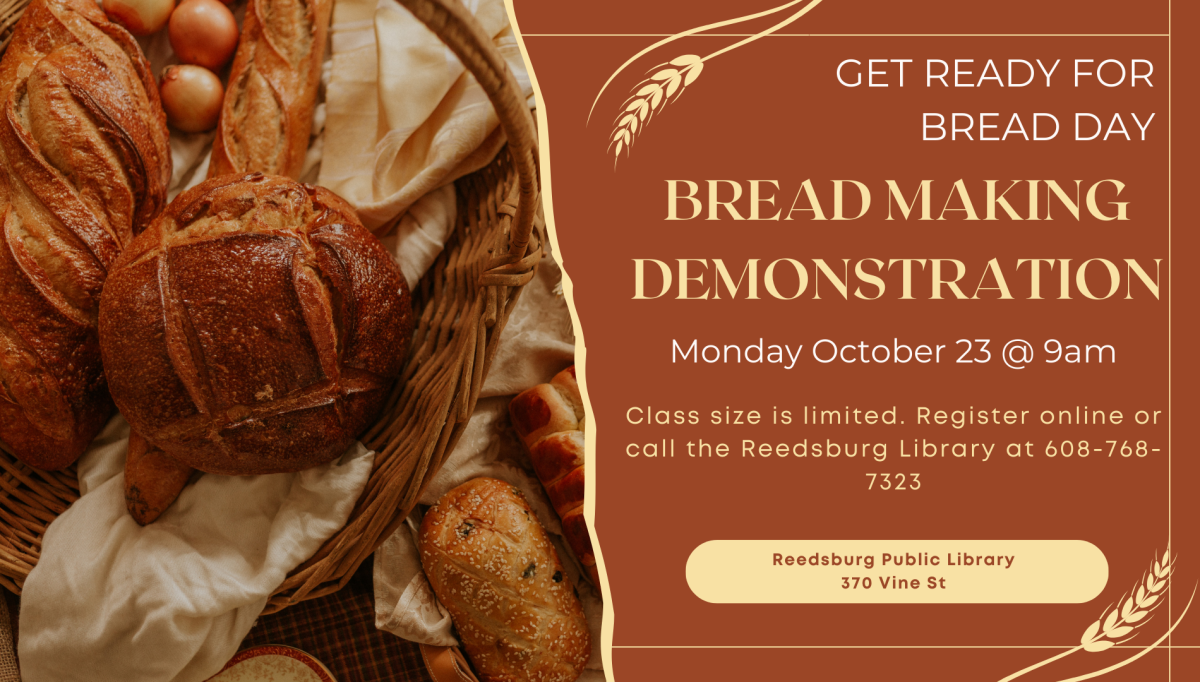 Bread Day Demonstration Information on date and time of program.